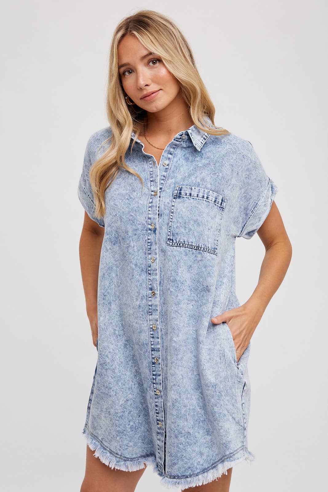 Frayed Denim Dress