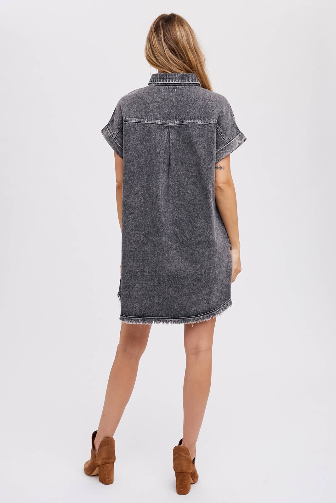 Frayed Hem Denim Dress