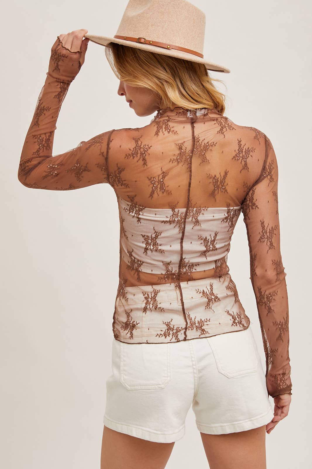 Floral Embroidered Lace Layering Top