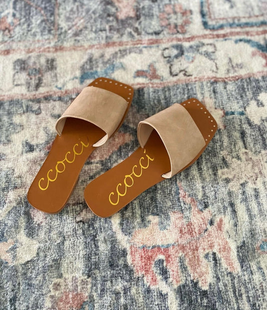 Chloe Square Toe Slide Sandal