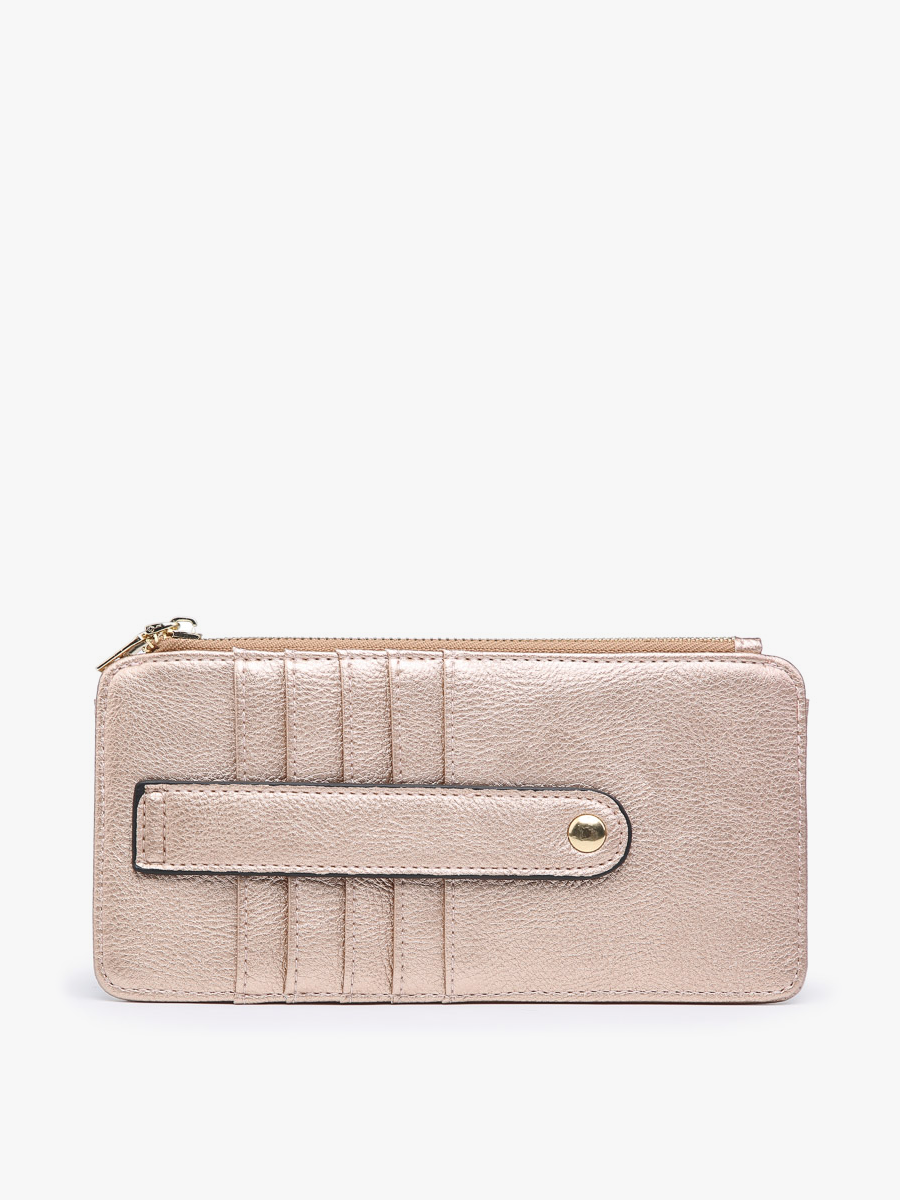 Saige Slim Card Holder Wallet: Rose Gold-FSB