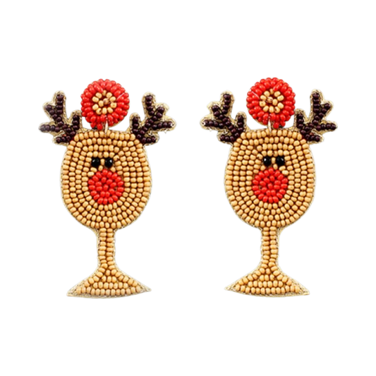 Beaded Rudolf Wine Glass