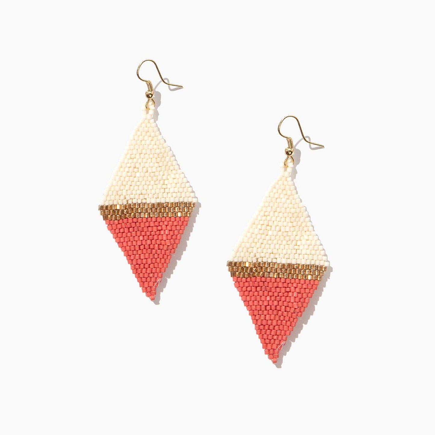 Custom Color Block Beaded Diamonds: Cream/Coral