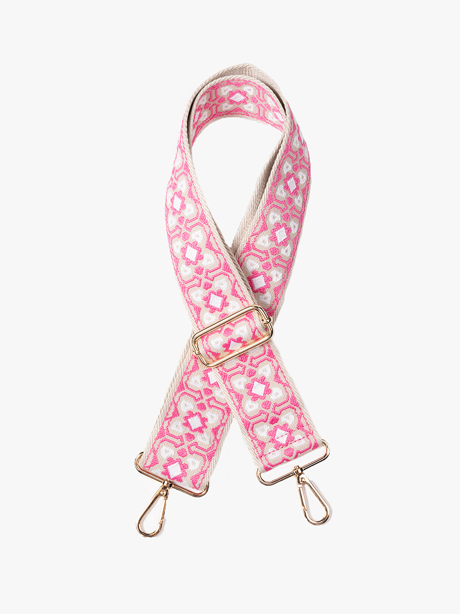 Clover Guitar Strap: Pink/White-FSB