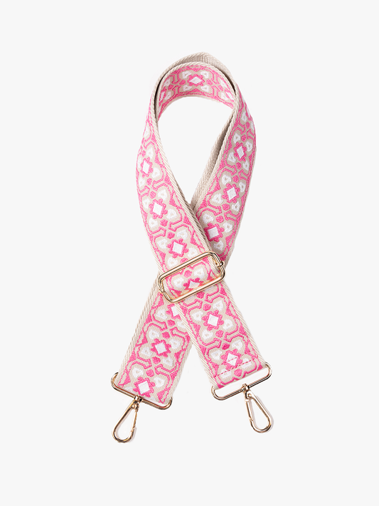 Clover Guitar Strap: Pink/White-FSB