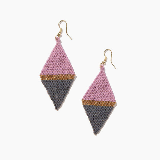 Custom Color Block Beaded Diamonds: Lilac/Grey