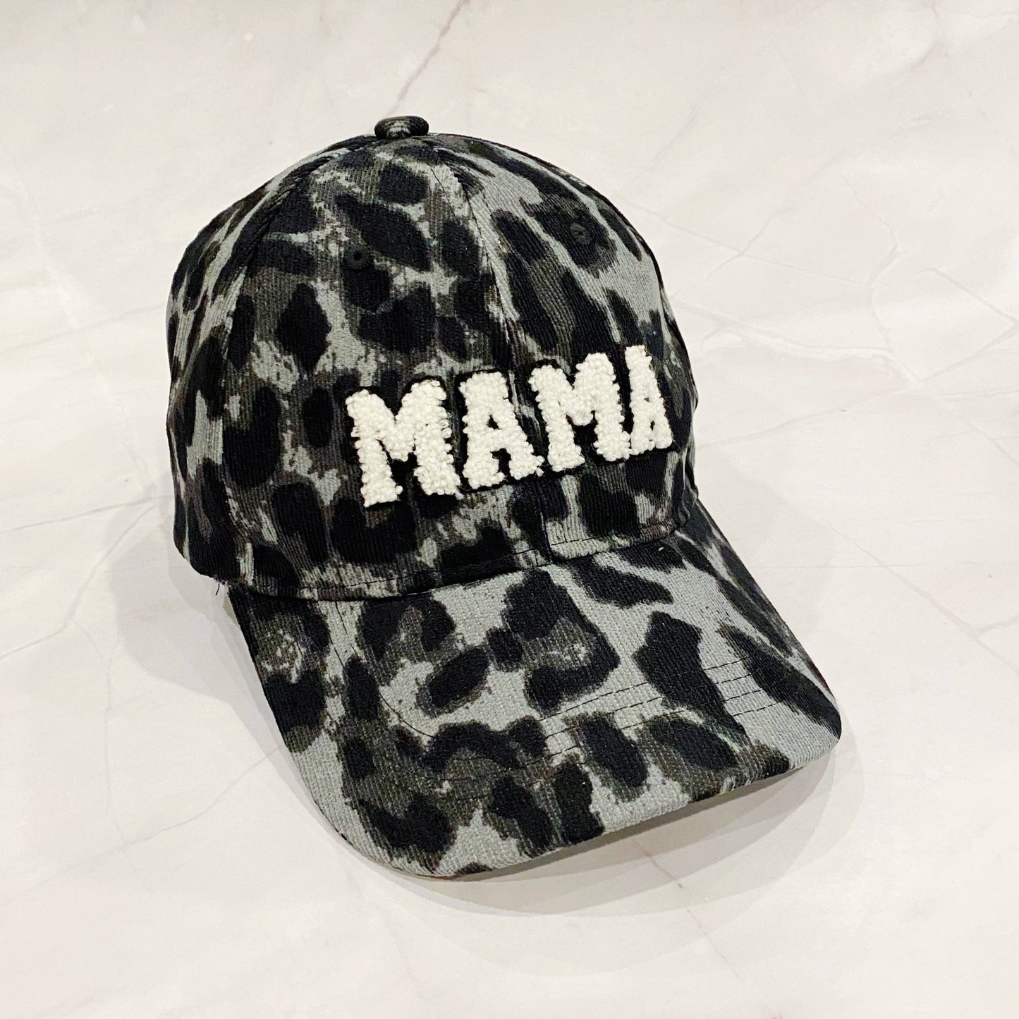 Mama Ball Cap: Black Leopard