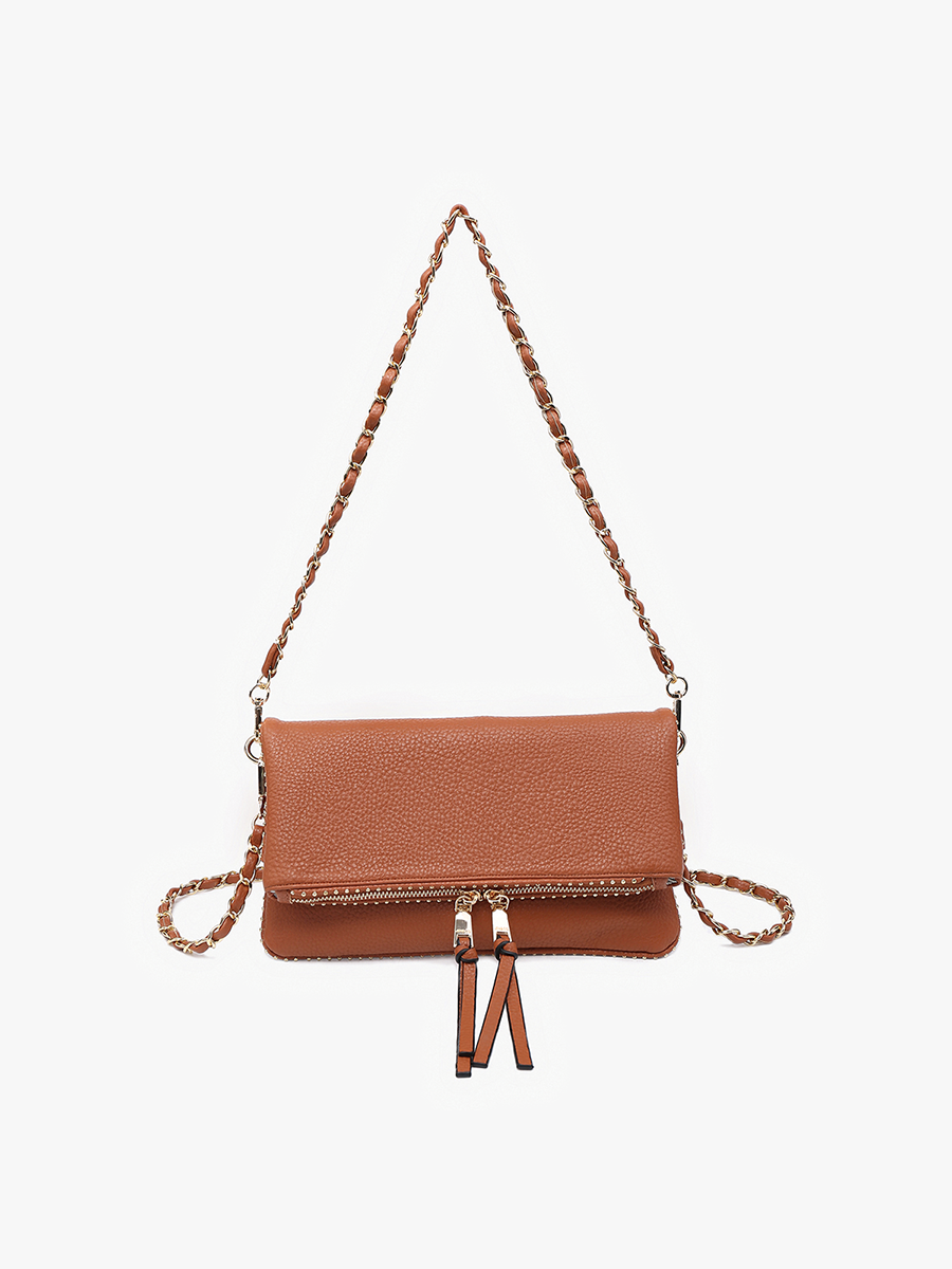 Julie Studded Crossbody w/ Strap: Brown-FSB